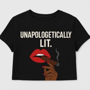 Unapologetically Lit Crop Top-Black